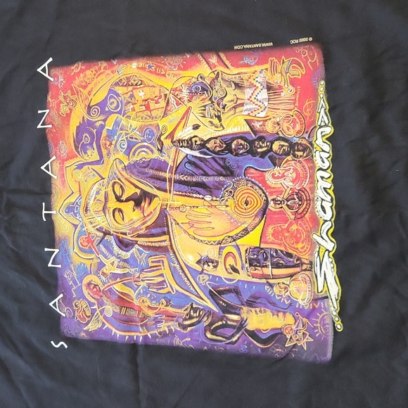 Vintage Santana Shaman Black 2002 Concert Tee Men'Shirt XL - Picture 2 of 16